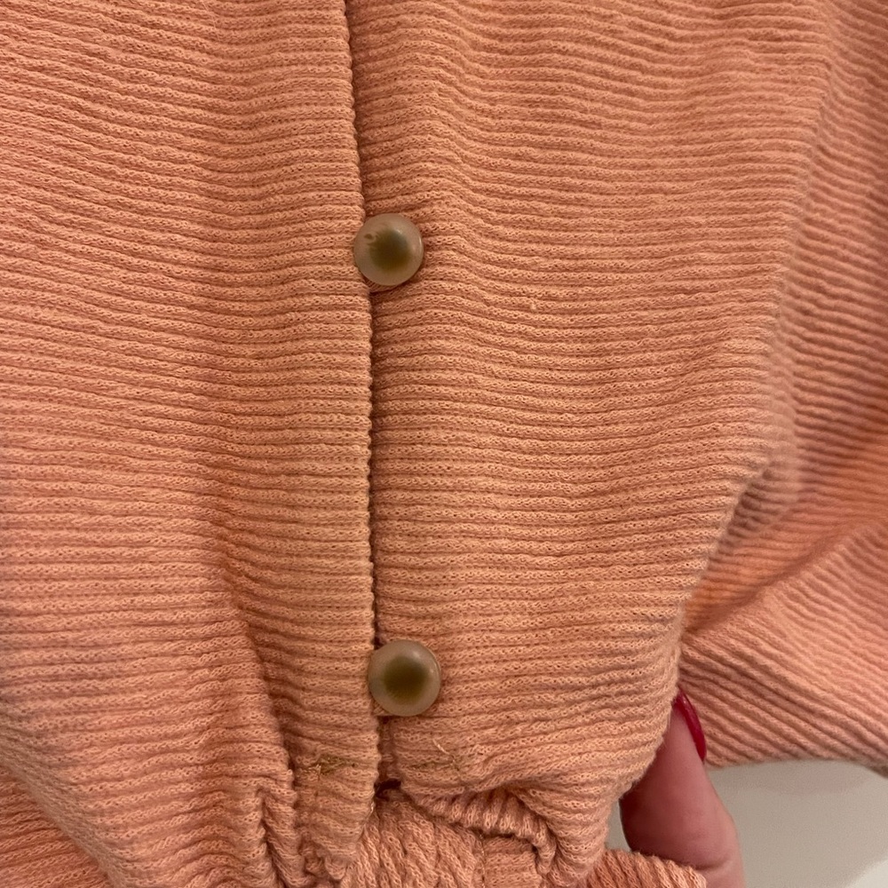 Madewell Coral Button-Front Tie-Knot Tank Top - Picture 5 of 5